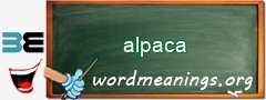 WordMeaning blackboard for alpaca